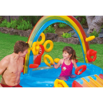 Intex dečiji bazen Rainbow ring play centar 297x193x135cm 57453-2